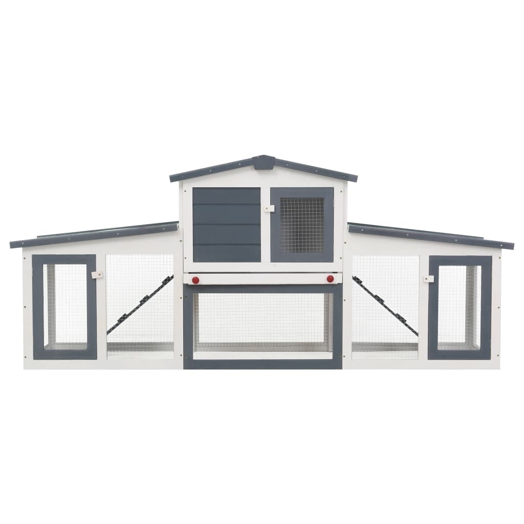 clapier cottage pour animal gris